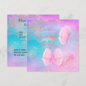 Goldbutterling aus Pastellmarmor Einladung (Vorne/Hinten)