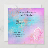 Goldbutterling aus Pastellmarmor Einladung (Rückseite)