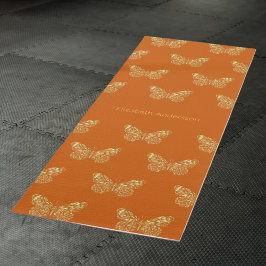 Goldbuttername Burnt orange Yogamatte