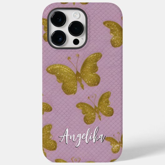 Goldbuttername Personalisiert Case-Mate iPhone Hülle (Rückseite)