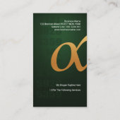 Goldc$alpha-symbol Grün-Smaragdprivatunterricht Visitenkarte (Rückseite)