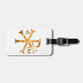 Goldc$chi-rho Gepäckanhänger (Vorderseite horizontal)