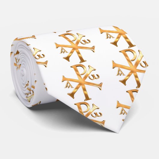 Goldc$chi-rho Krawatte (Gerollt)