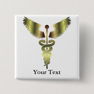 GoldCaduceussymbol Button