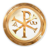 Goldchirho-Monogramm Keramikknauf (Vorderseite)