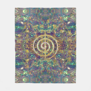 GoldChoku Rei Symbol und Reiki Gebote Fleecedecke