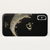 Goldclef-Herz und Musiknoten iPhone X Fall Case-Mate iPhone Hülle (Rückseite (Horizontal))