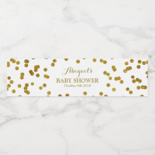 Goldconfetti-Babyparty-Wasser-Flaschen-Aufkleber Wasserflaschenetikett