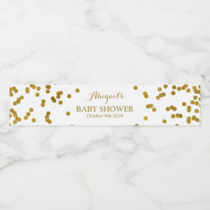 Goldconfetti-Babyparty-Wasser-Flaschen-Aufkleber Wasserflaschenetikett