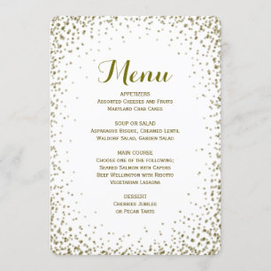 GoldConfetti des Abendessen-Menü-  Menükarte