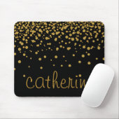 Goldconfetti-Glitzer-Schwarz-Imitat-Folie Glittery Mousepad (Mit Mouse)