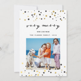 GoldConfetti hat | Feiertags-Foto-Karte in der Feiertagskarte