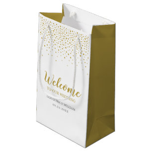 Goldconfetti-Hochzeits-Willkommens-Tasche Kleine Geschenktüte