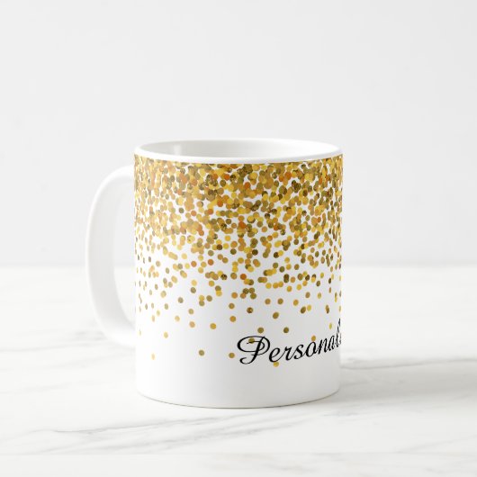 GoldConfetti Kaffeetasse (Vorderseite Links)