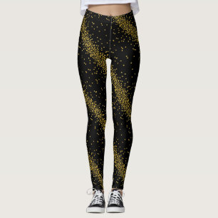 Goldconfetti-Party punktiert schwarze oder Leggings