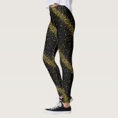 Goldconfetti-Party punktiert schwarze oder Leggings (Links)