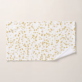 Goldconfetti-Punkte auf Weiß Badhandtuch Set (Handtuch)