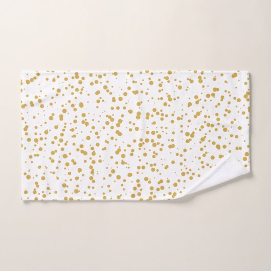 Goldconfetti-Punkte auf Weiß Badhandtuch Set (Handtuch)