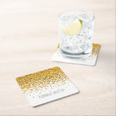 GoldConfetti Rechteckiger Pappuntersetzer (Vor Ort)