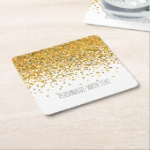 GoldConfetti Rechteckiger Pappuntersetzer (angewinkelt)