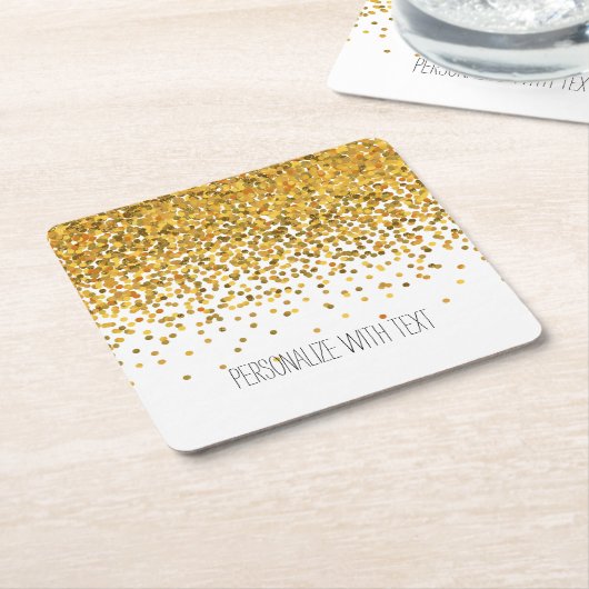 GoldConfetti Rechteckiger Pappuntersetzer (angewinkelt)