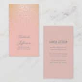 Goldconfetti-Rosa-eleganter Glamour Vintag Visitenkarte (Vorne/Hinten)