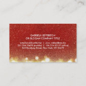 Goldconfetti-roter GlamourChic Visitenkarte (Rückseite)