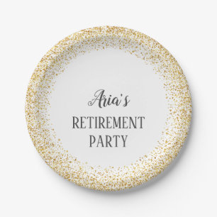 Goldconfetti-Ruhestands-Party-Teller Pappteller