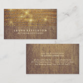 Goldconfetti-Schnur beleuchtet rustikales Land Visitenkarte (Vorne/Hinten)