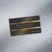 Goldconfetti-Tupfen und Schwarzes Magnetische Visitenkarte (Beispiel)