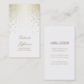 Goldconfetti-weißer eleganter Glamour Vintag Visitenkarte (Vorne/Hinten)