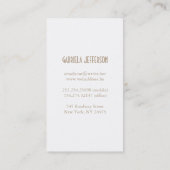 Goldconfetti-weißer eleganter Glamour Vintag Visitenkarte (Rückseite)