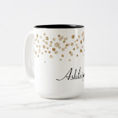 Goldconfetti-Zauber-Glitzer Zweifarbige Tasse (Vorderseite Links)