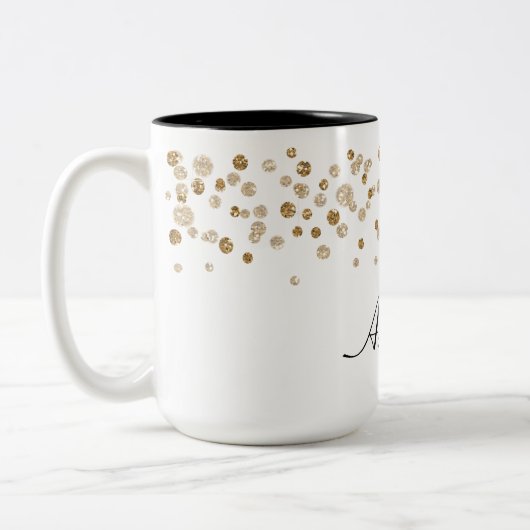 Goldconfetti-Zauber-Glitzer Zweifarbige Tasse (Links)