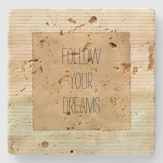 Goldcreme-Blush-Minusstreifen Steinuntersetzer (Vorderseite)