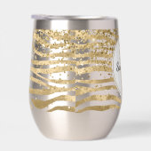 Goldcreme Glitzy Glitzern Zebra Name (Rechts)