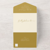 Goldcreme Hochzeit Moderne Träne aus UAWG All In One Einladung (Außenbereich)