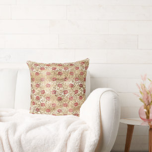 Goldcreme Leopard Red Lips Kissen