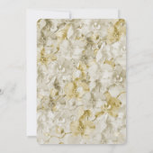 Goldcreme Orchid-Blume Romantische Hochzeit Einladung (Rückseite)