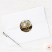 Goldcreme-Rose-Monogramm-Hochzeitskleber Runder Aufkleber (Umschlag)