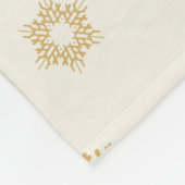 Goldcreme Schneeflocken Weißer Winter Weihnachten Fleecedecke (Ecke)