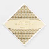 Goldcreme und grün mit Grau Serviette (Ecke)