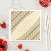 Goldcreme und grün mit Grau Serviette (Beispiel)