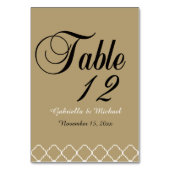 Goldcreme und Weißquatrefolie Tischnummer (Vorderseite)