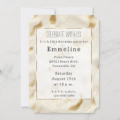 Goldcreme Weißer Western Einladung (Vorderseite)