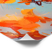 Goldcrest im Winter Impressionist Malerei Poster (Ecke)