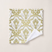 Golddamast auf Weiß oder irgendeinem Farbtuch-Set Badhandtuch Set (Waschlappen)