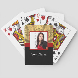 Golddamast-Fotoschablone Spielkarten