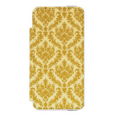 Golddamast Incipio iPhone Geldbeutel-Hülle (Folio Vorderseite)