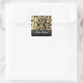 Golddamast Quadratischer Aufkleber (Tasche)